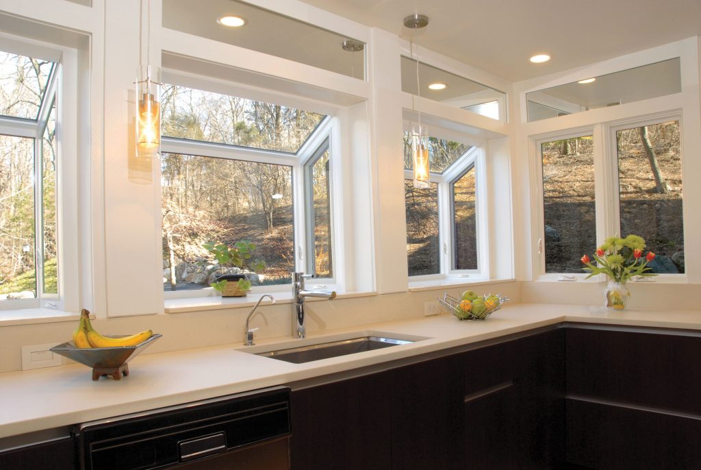 modern white garden windows