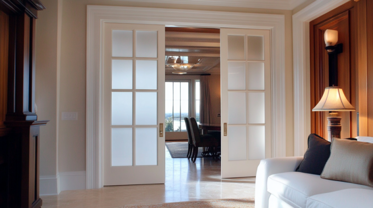 white interior french door