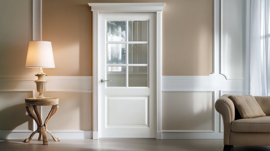 white interior french door with glass