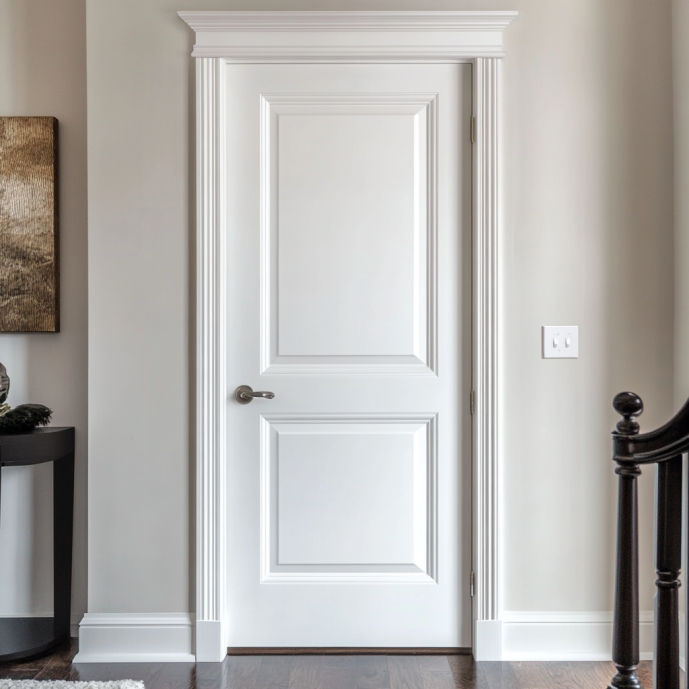 white interior hollow core door