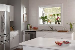 white kitchen garden window design