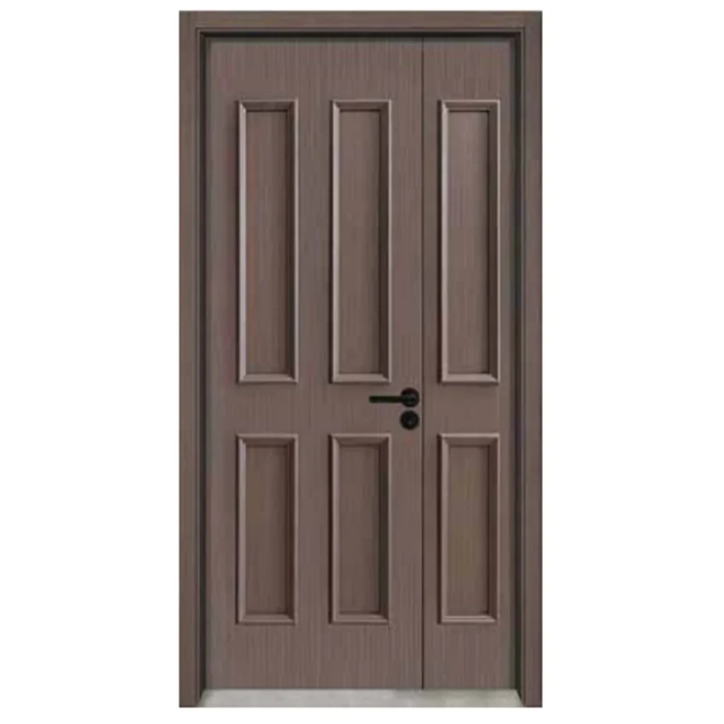 Dark Gray Laminating Engraved Line WPC Door