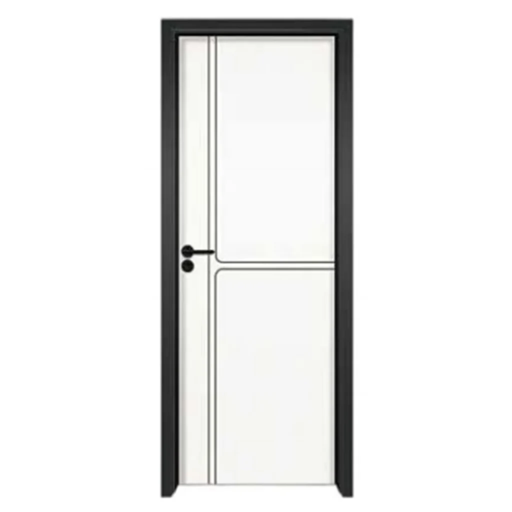 Modern White & Black Laminating Engraved Line Door