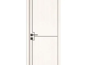 Modern White Laminating Engraved Line WPC Door