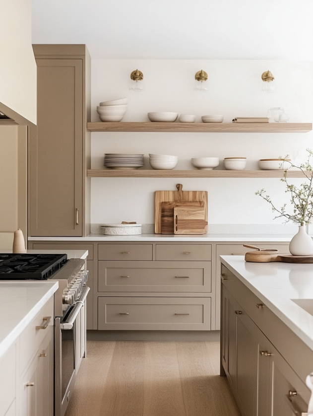 10 Elegant Taupe Kitchen Cabinet Ideas