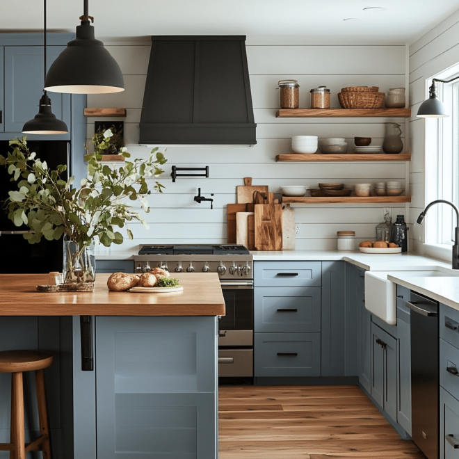 Blue Gray Kitchen Cabinets: Best Colors and Design Ideas