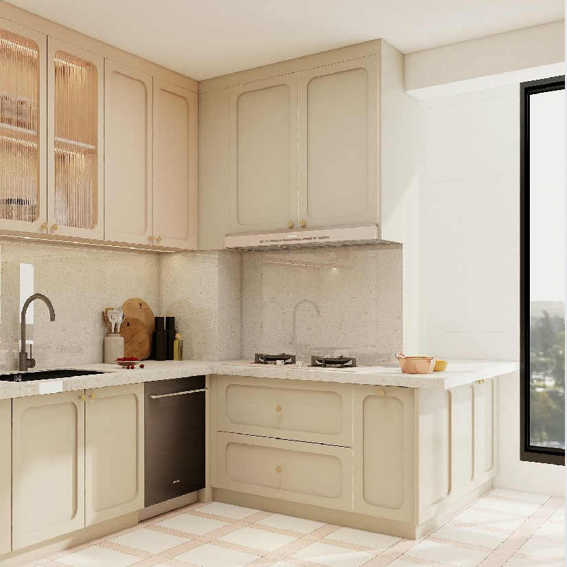 cream color kicthen cabinet customization