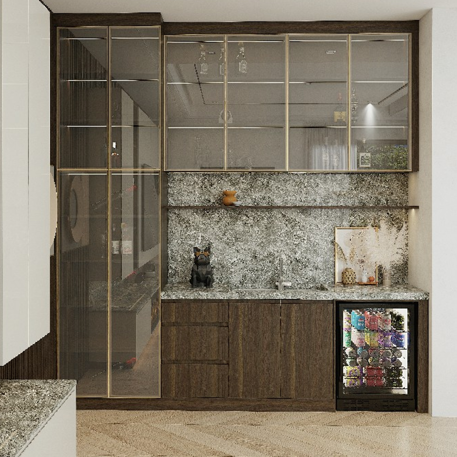 modern cabinet with glass