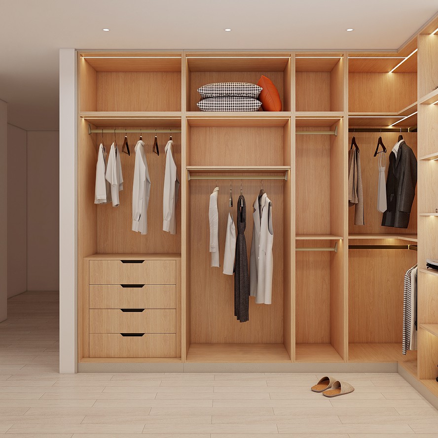 natural wooden wardrobe customization