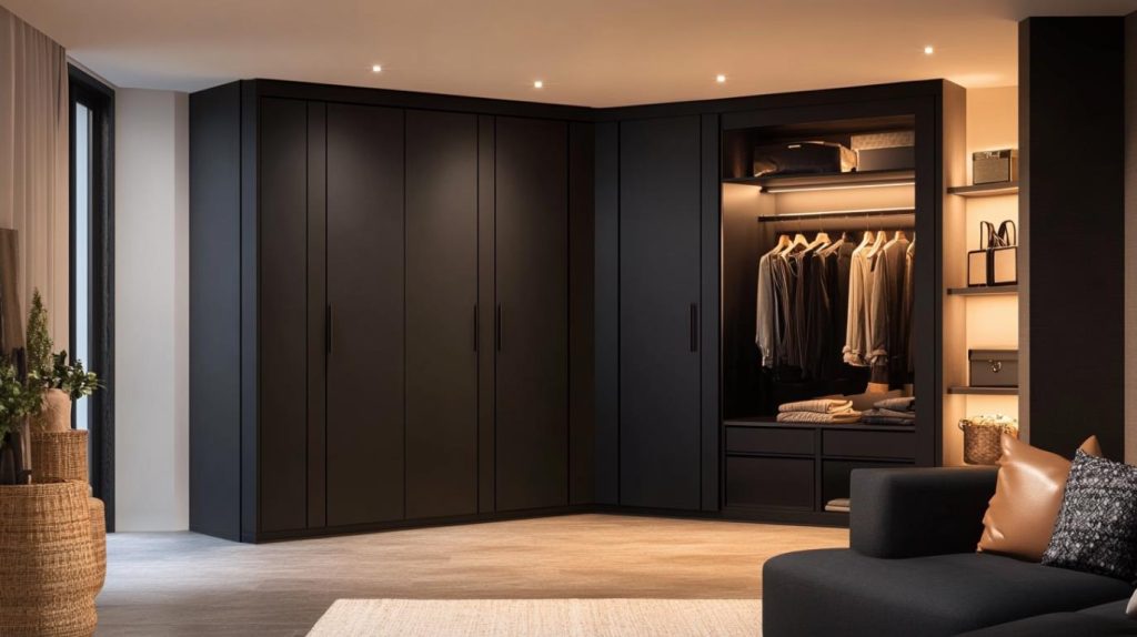 corner wardrobe design with dressing L-Shaped Corner Wardrobes with Dresser Set Supplied by Inspired Elements