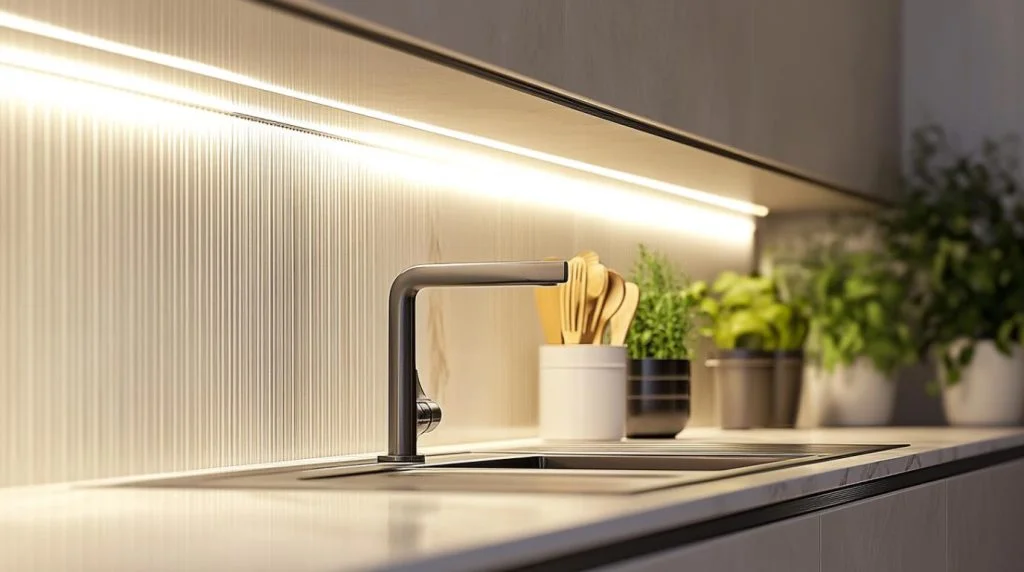 Minimalist Fluted Design with Integrated Lighting