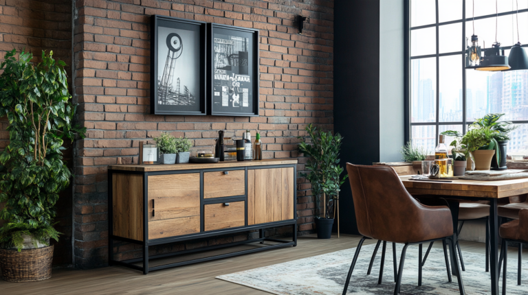 industrial wood sideboard buffet cabinet for dining room