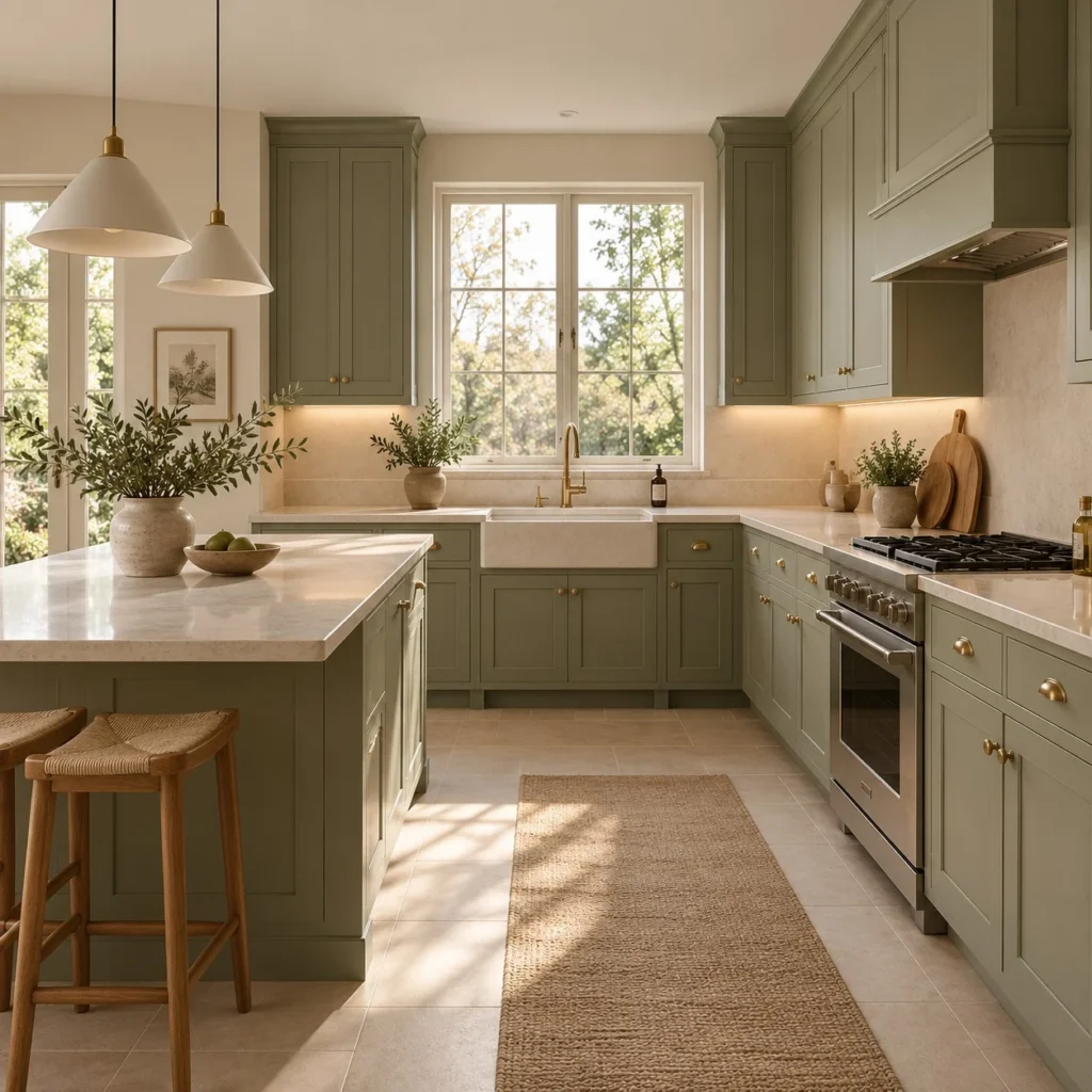 popular sage green kitchen cabinets