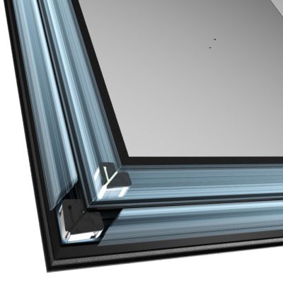 45° corner of aluminum window profile with glue injection corner code for enhanced bonding and sealing performance.